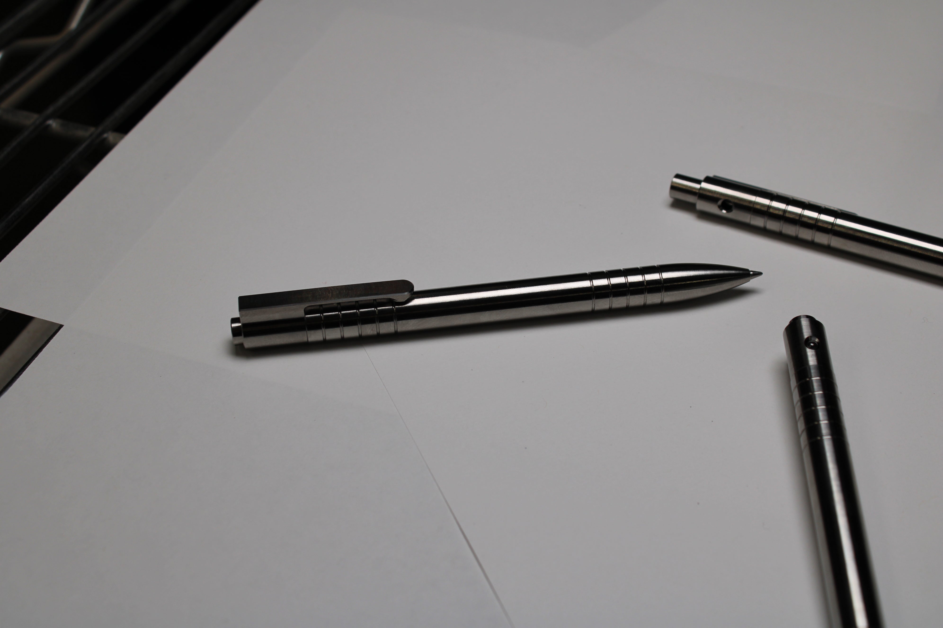 40 Click Clipped Pen - 6Al-4V Titanium - Round Nose - Pentel