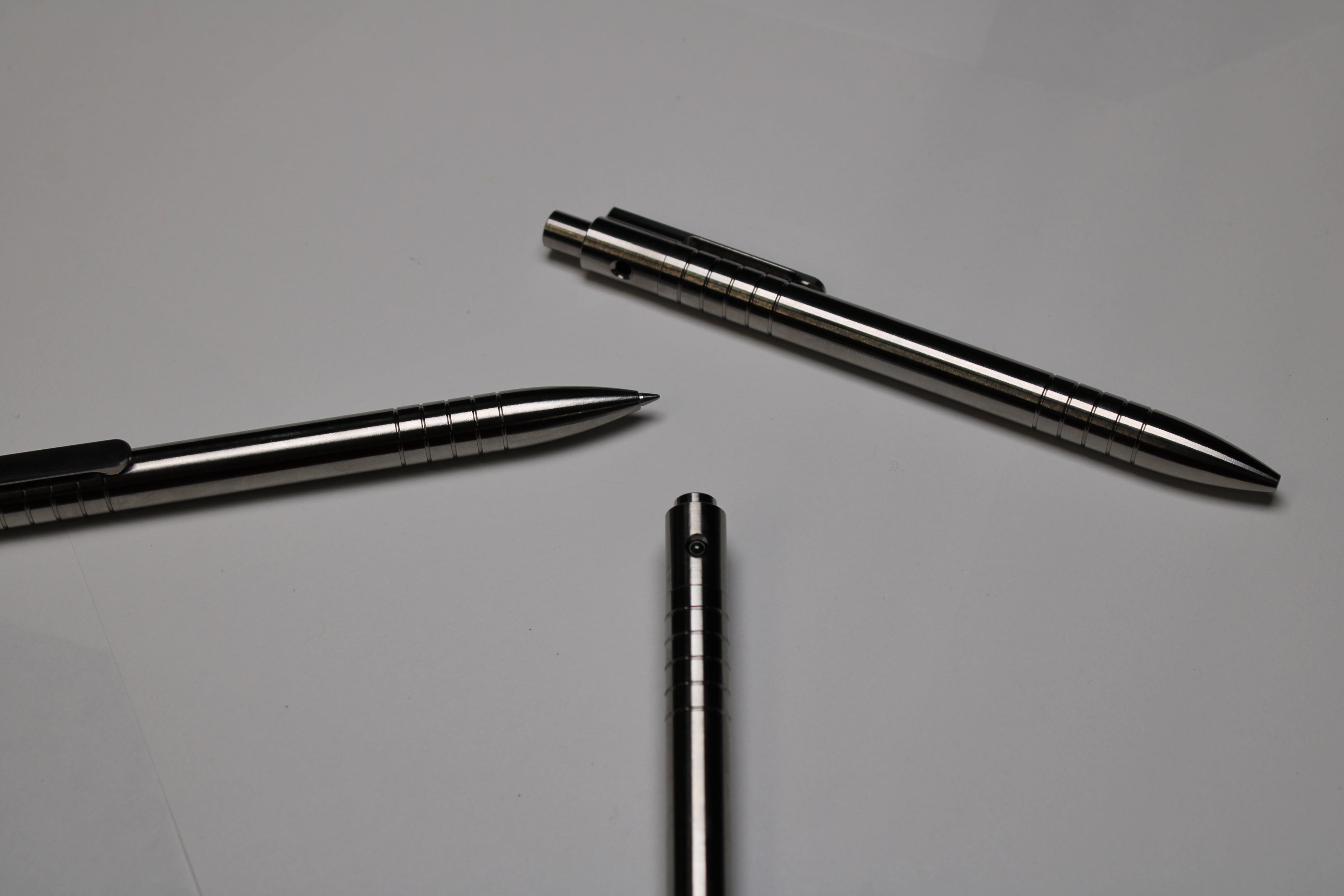 40 Click Clipped Pen - 6Al-4V Titanium - Round Nose - Pentel