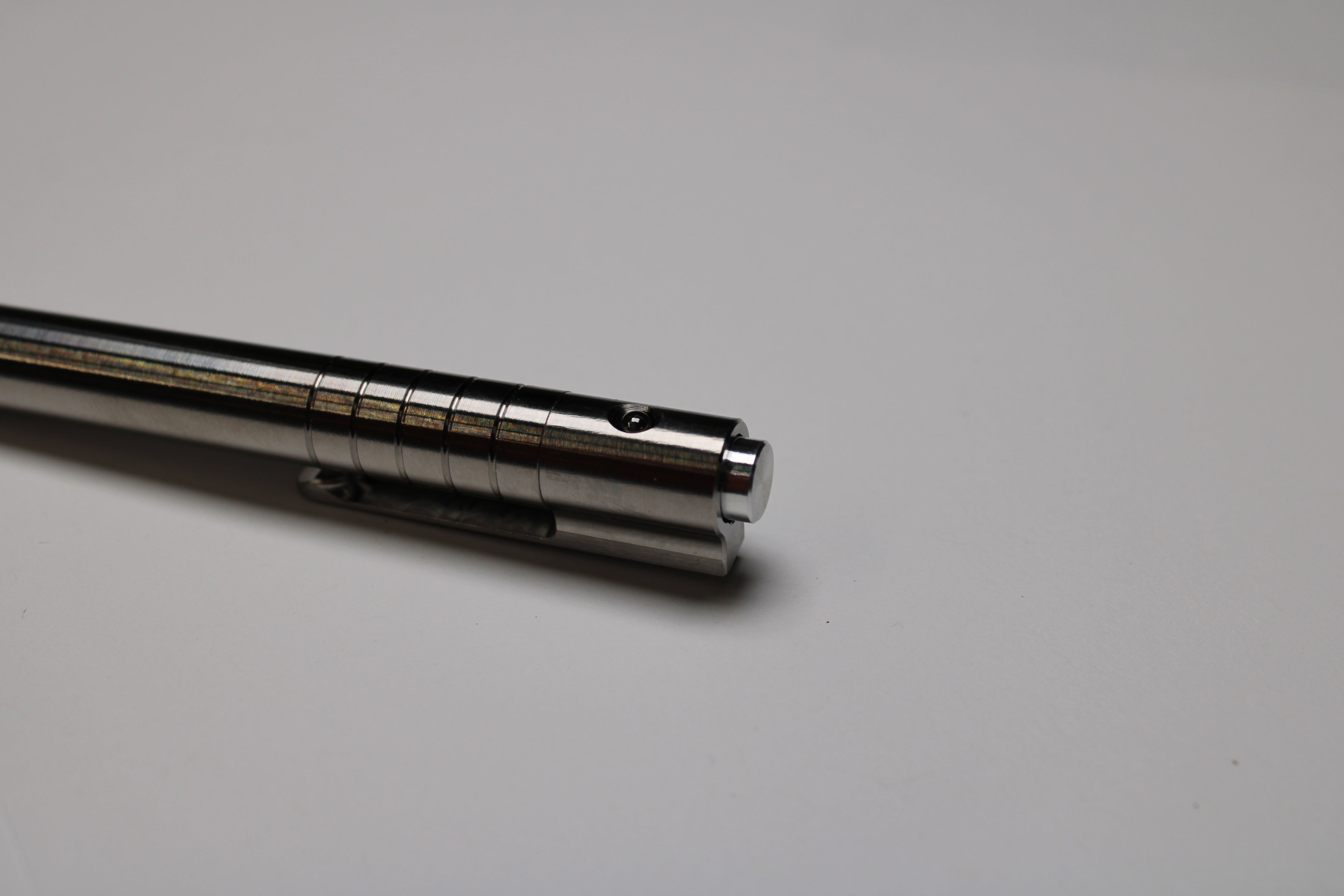 40 Click Clipped Pen - 6Al-4V Titanium - 6061 Aluminum Button