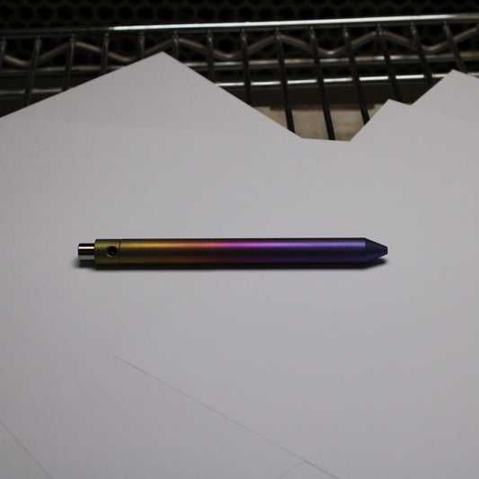 45 Clipless Click Pen x KVR Finishing - 6Al-4V Titanium  - Conical Nose  - Pentel EnerGel