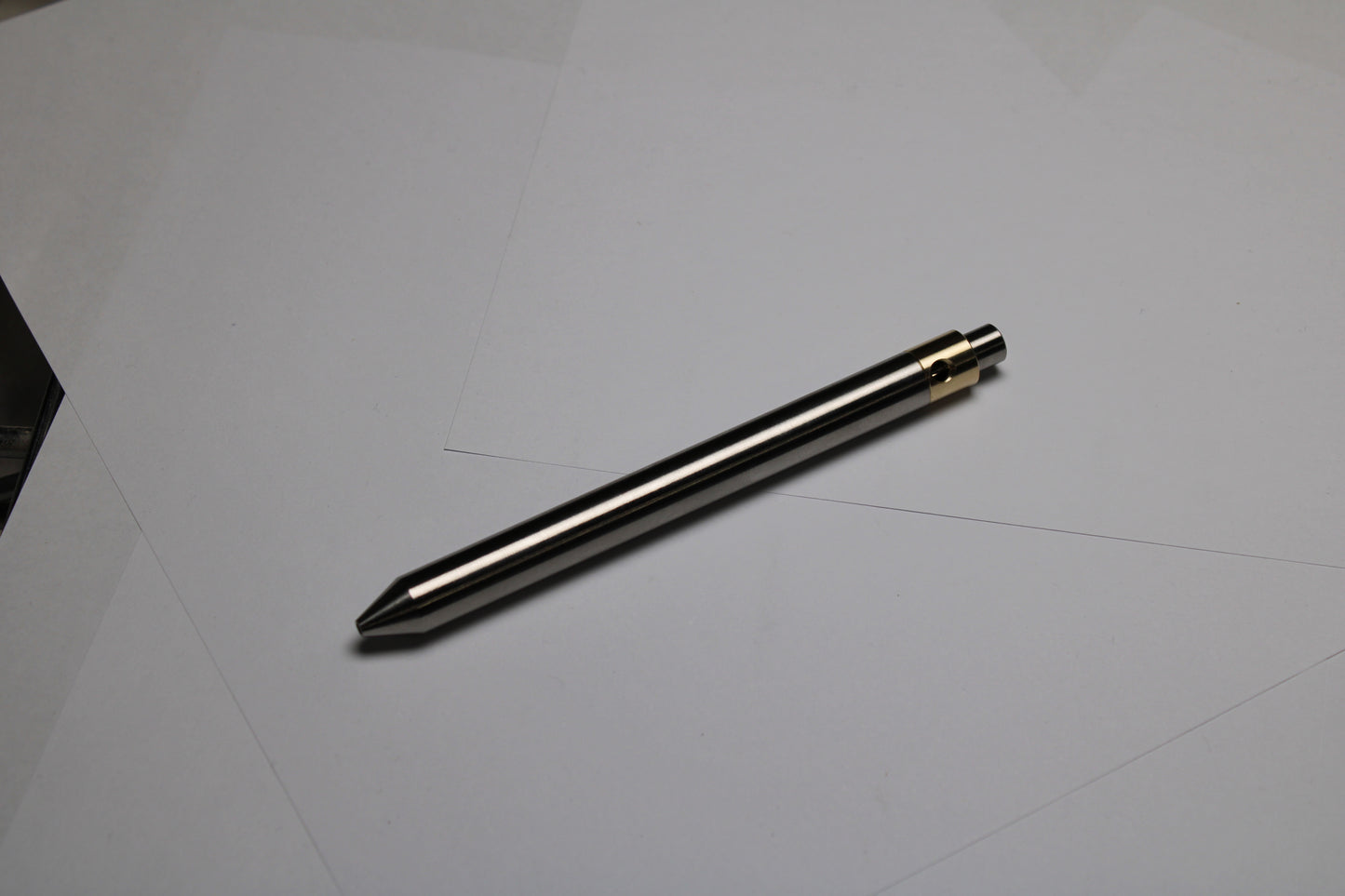45 Clipless Click Pen - 6Al-4V Titanium  - Conical Nose - C63000 Bronze Mechanism - Pentel EnerGel