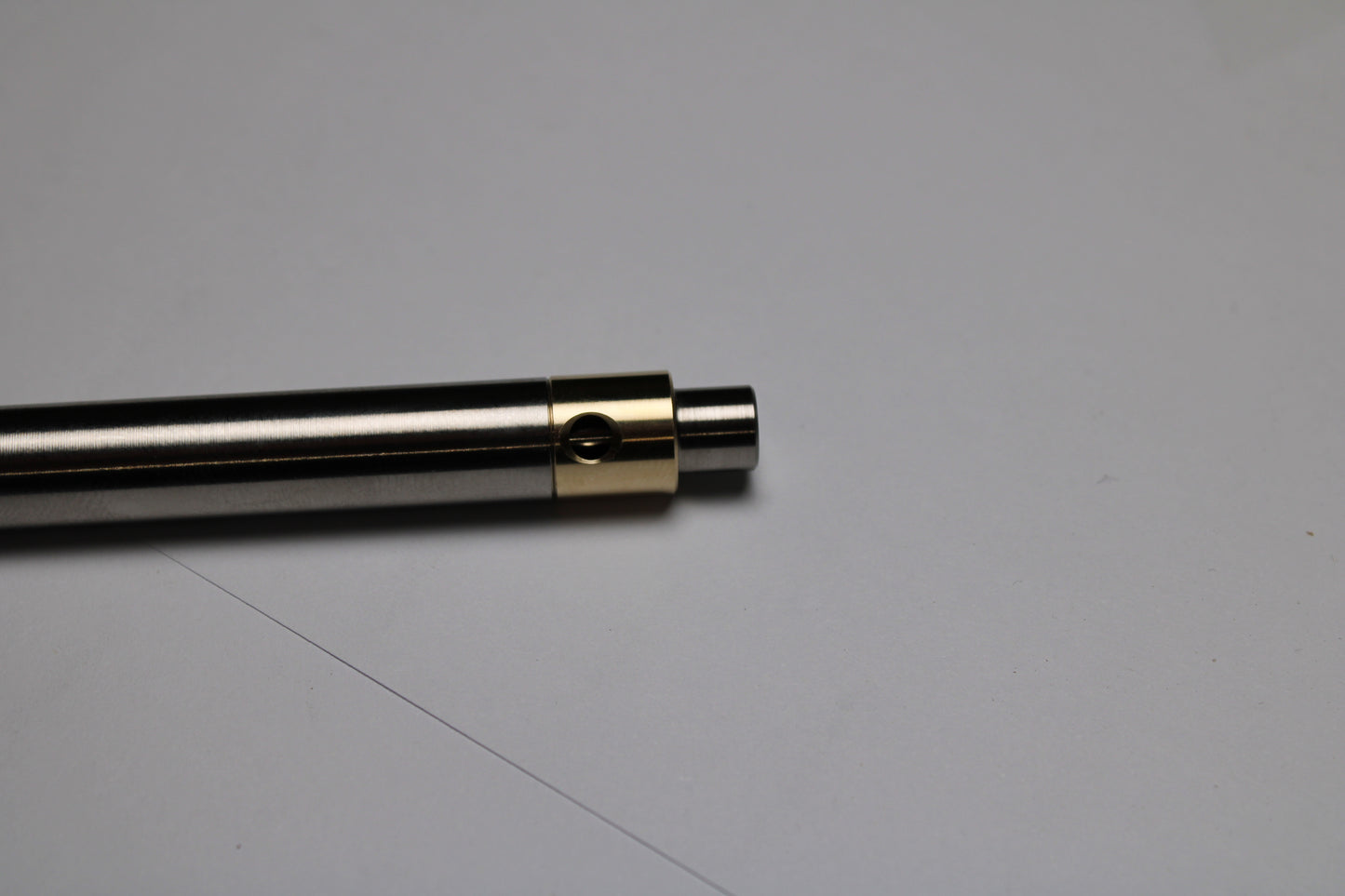 45 Clipless Click Pen - 6Al-4V Titanium  - Round Nose Grip Lines - C63000 Bronze Mechanism - Uni-Ball Signo UMR-83