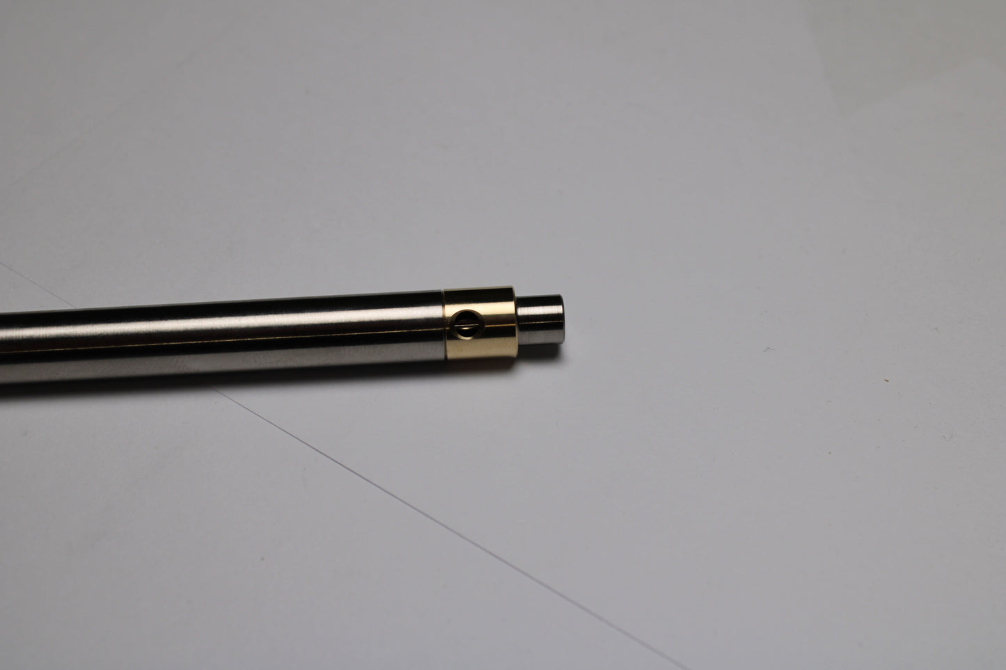 45 Clipless Click Pen - 6Al-4V Titanium  - Round Nose Grip Lines - C63000 Bronze Mechanism - Uni-Ball Signo UMR-83