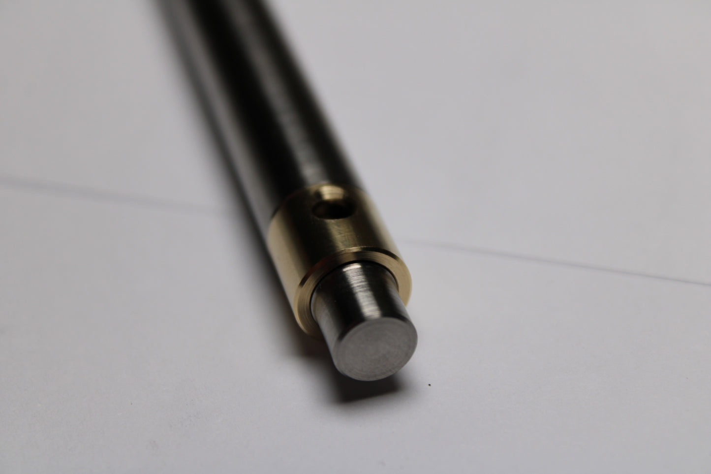 45 Clipless Click Pen - 6Al-4V Titanium  - Round Nose Grip Lines - C63000 Bronze Mechanism - Uni-Ball Signo UMR-83