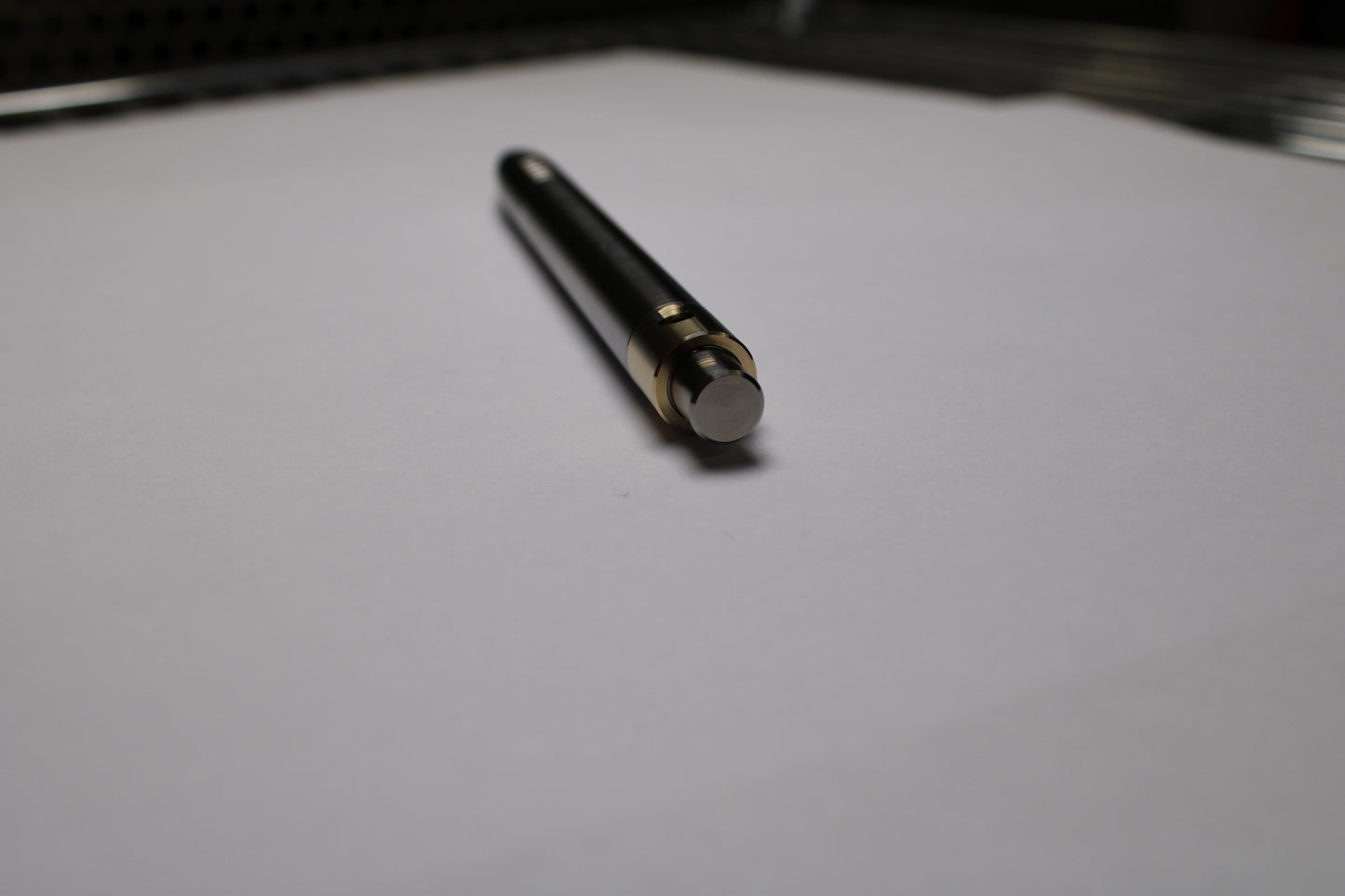 45 Clipless Click Pen - 6Al-4V Titanium  - Round Nose Grip Lines - C63000 Bronze Mechanism - Uni-Ball Signo UMR-83
