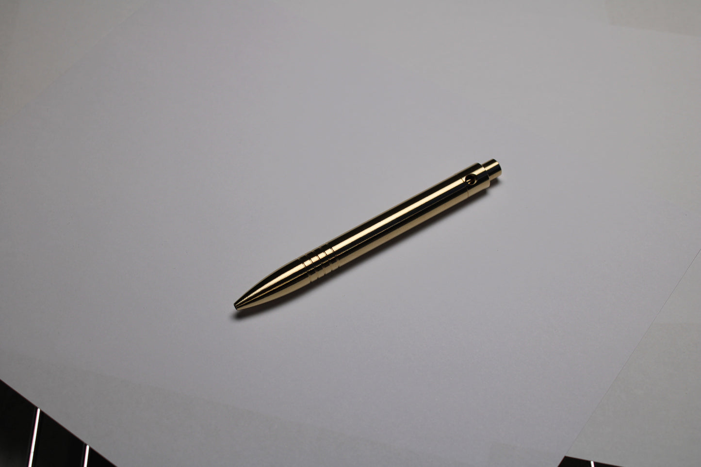 45 Clipless Click Pen - C63000 Bronze  - Round Nose Grip Lines - ISO G2 (Parker)