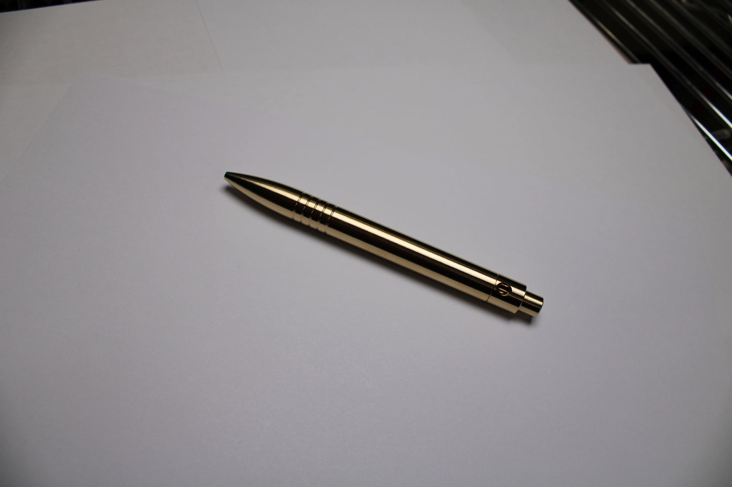 45 Clipless Click Pen - C63000 Bronze  - Round Nose Grip Lines - ISO G2 (Parker)