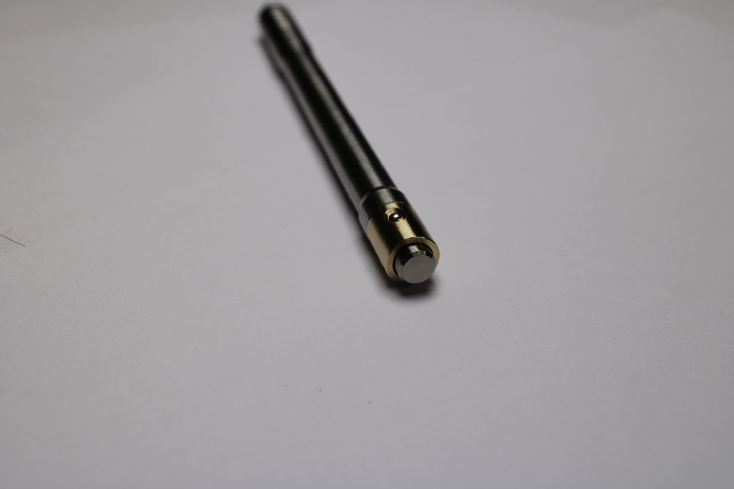 38 Clipless Click Pen - 6Al-4V Titanium Recessed Body - Step Nose Grip Lines - C63000 Bronze Mechanism - Uni SXR-5
