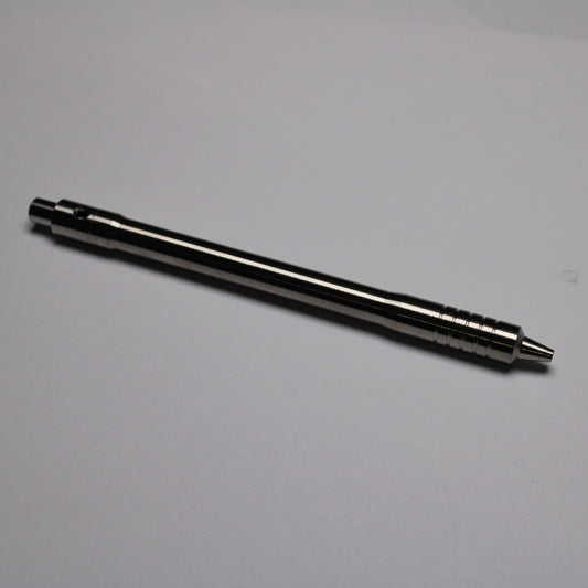 38 Clipless Click Pen - 6Al-4V Titanium - Recessed Body - Step Nose Grip Lines - Uni-Ball SXR-5