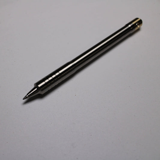 38 Clipless Click Pen - 6Al-4V Titanium Recessed Body - Step Nose Grip Lines - C63000 Bronze Mechanism - Pilot G2