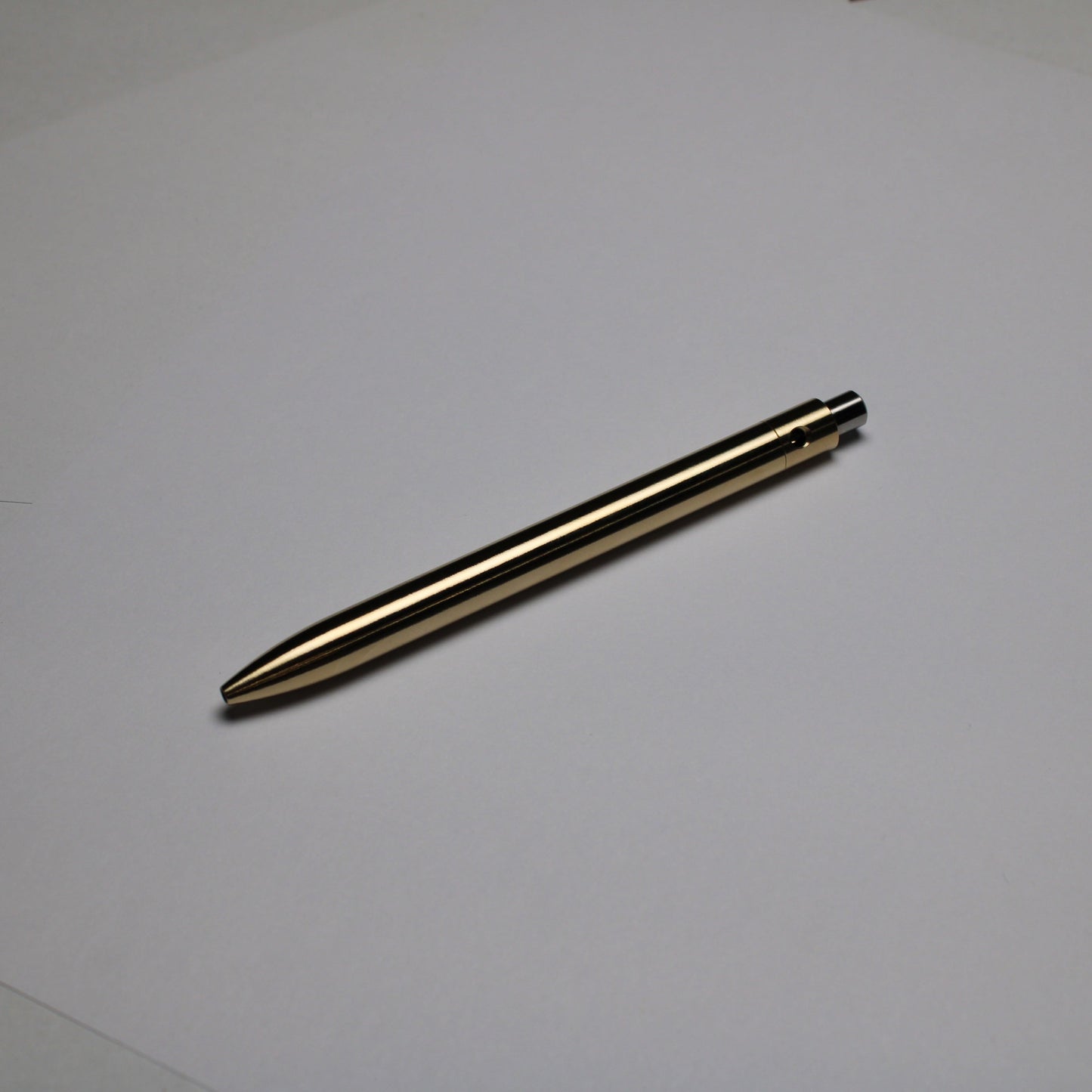 38 Clipless Click Pen - C63000 Nickel Aluminum Bronze Body And Mechanism - 6Al-4V Titanium Button - Round Nose - Schmidt Short Rollerball P8126 Refill