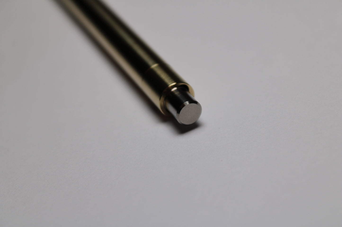 38 Clipless Click Pen - C63000 Nickel Aluminum Bronze Body And Mechanism - 6Al-4V Titanium Button - Round Nose - Schmidt Short Rollerball P8126 Refill