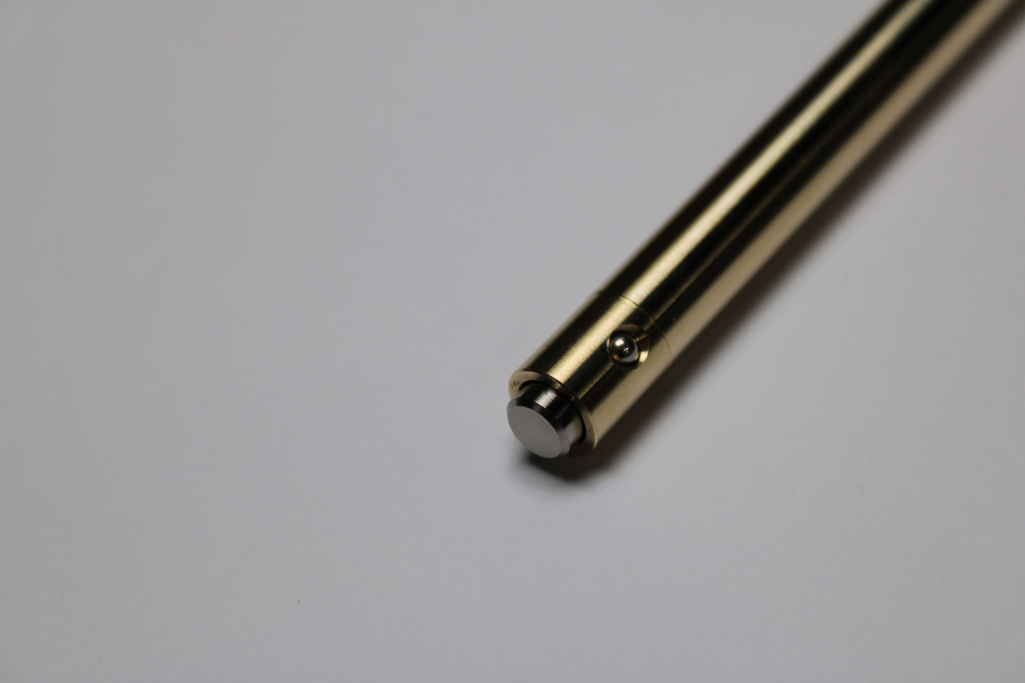 38 Clipless Click Pen - C63000 Nickel Aluminum Bronze Body And Mechanism - 6Al-4V Titanium Button - Round Nose - Schmidt Short Rollerball P8126 Refill