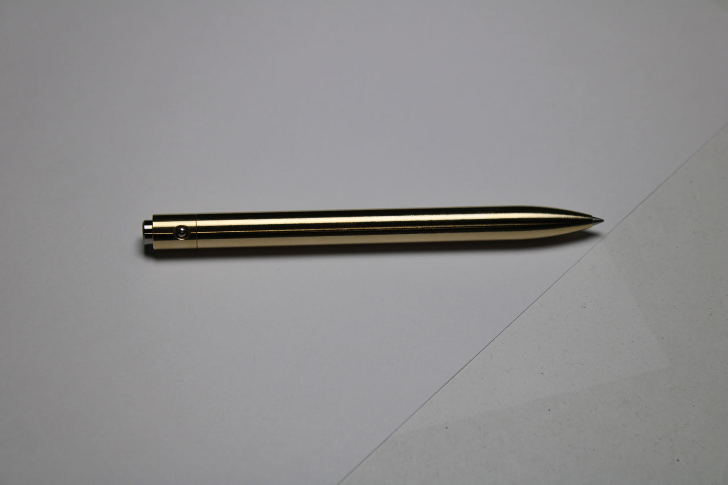 38 Clipless Click Pen - C63000 Nickel Aluminum Bronze Body And Mechanism - 6Al-4V Titanium Button - Round Nose - Schmidt Short Rollerball P8126 Refill