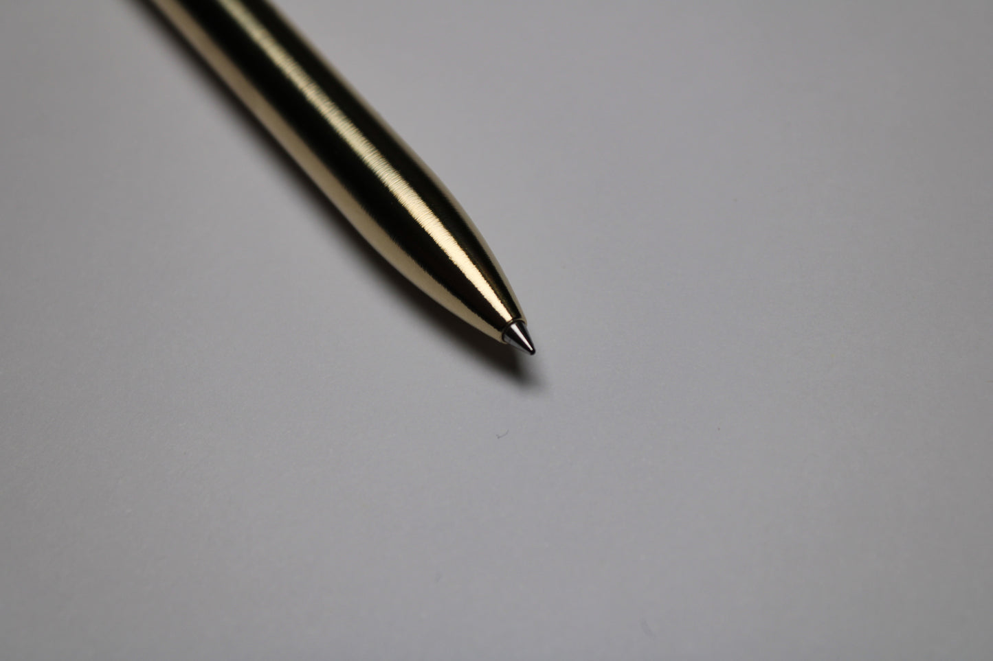 38 Clipless Click Pen - C63000 Nickel Aluminum Bronze Body And Mechanism - 6Al-4V Titanium Button - Round Nose - Schmidt Short Rollerball P8126 Refill