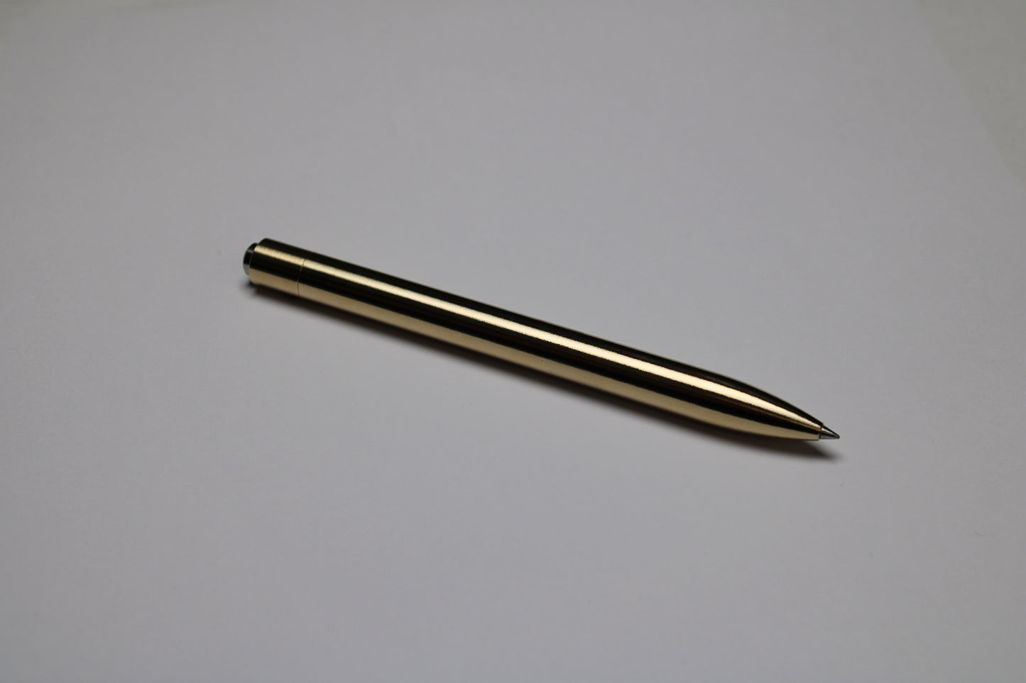 38 Clipless Click Pen - C63000 Nickel Aluminum Bronze Body And Mechanism - 6Al-4V Titanium Button - Round Nose - Schmidt Short Rollerball P8126 Refill