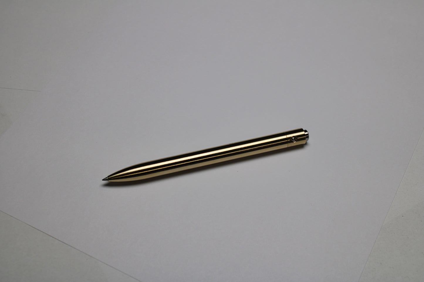 38 Clipless Click Pen - C63000 Nickel Aluminum Bronze Body And Mechanism - 6Al-4V Titanium Button - Round Nose - Schmidt Short Rollerball P8126 Refill