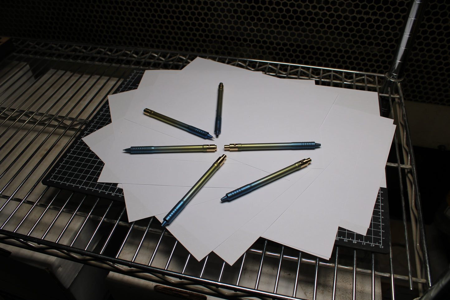 38 Clipless Click Pen x KVR - 6Al-4V Titanium Recessed Body - Step Nose Grip Lines - C63000 Bronze Mechanism - Pilot G2