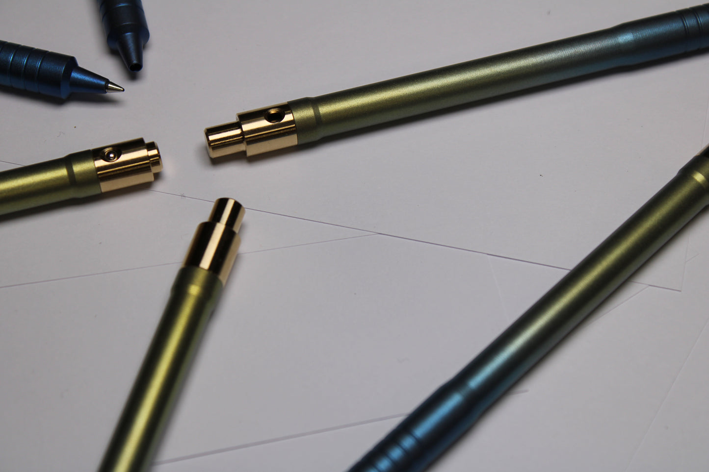 38 Clipless Click Pen x KVR - 6Al-4V Titanium Recessed Body - Step Nose Grip Lines - C63000 Bronze Mechanism - Pilot G2