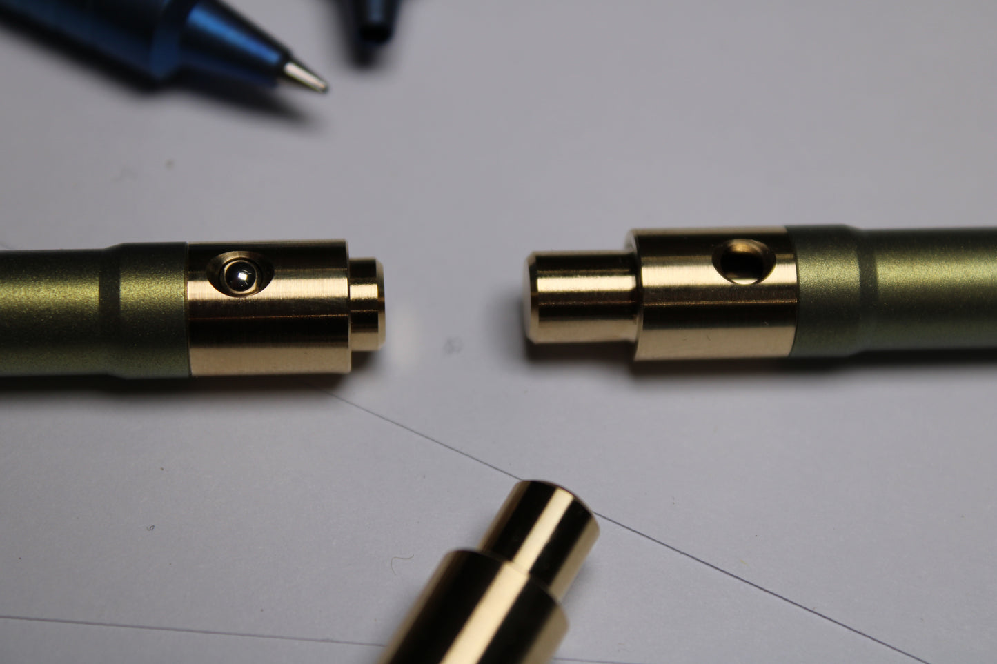 38 Clipless Click Pen x KVR - 6Al-4V Titanium Recessed Body - Step Nose Grip Lines - C63000 Bronze Mechanism - Pilot G2