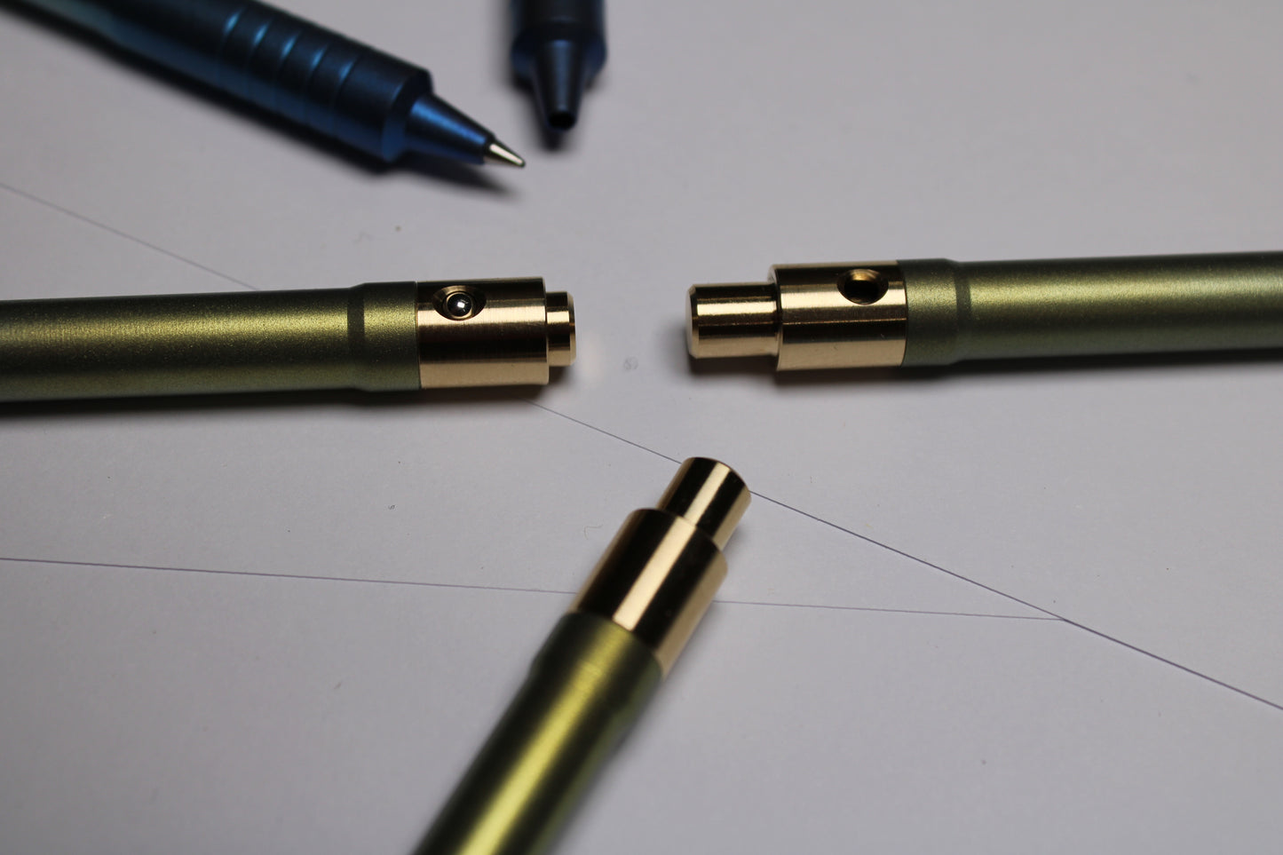 38 Clipless Click Pen x KVR - 6Al-4V Titanium Recessed Body - Step Nose Grip Lines - C63000 Bronze Mechanism - Pilot G2