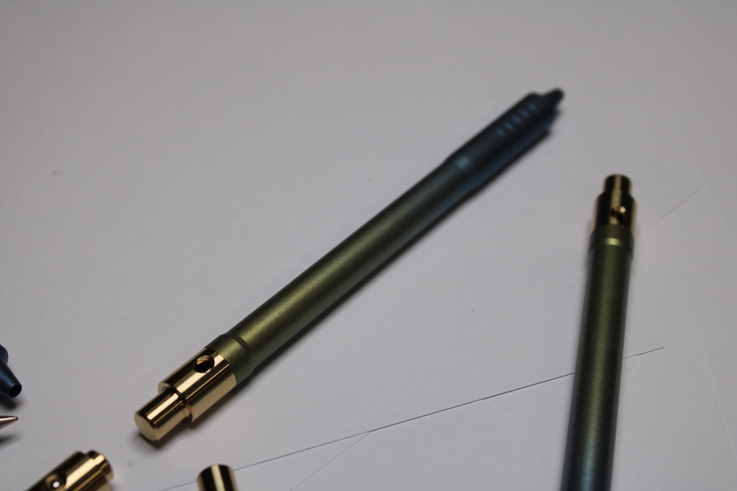38 Clipless Click Pen x KVR - 6Al-4V Titanium Recessed Body - Step Nose Grip Lines - C63000 Bronze Mechanism - Pilot G2