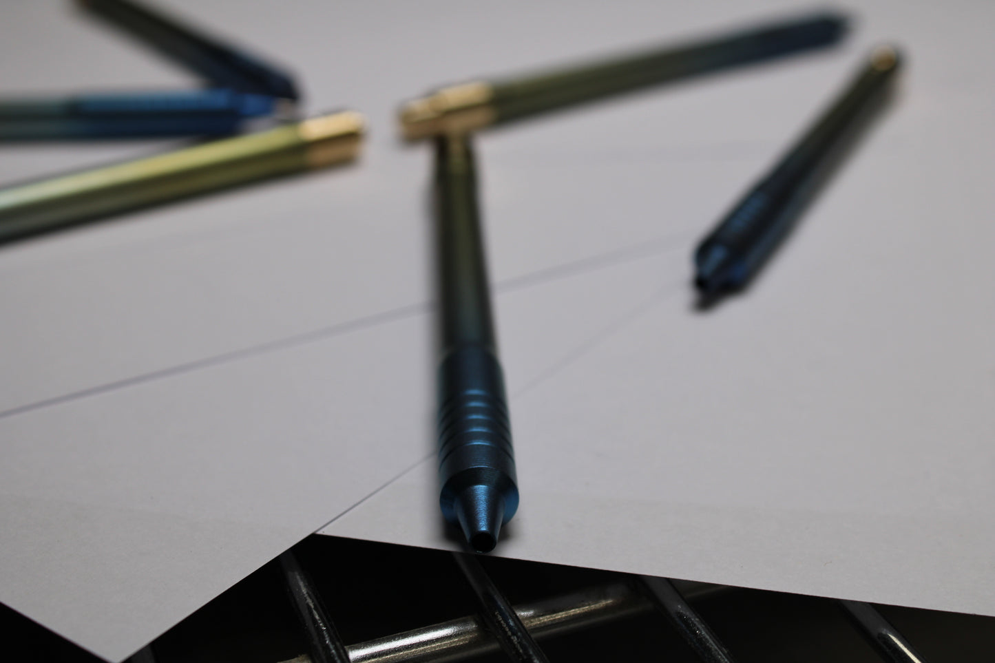 38 Clipless Click Pen x KVR - 6Al-4V Titanium Recessed Body - Step Nose Grip Lines - C63000 Bronze Mechanism - Pilot G2