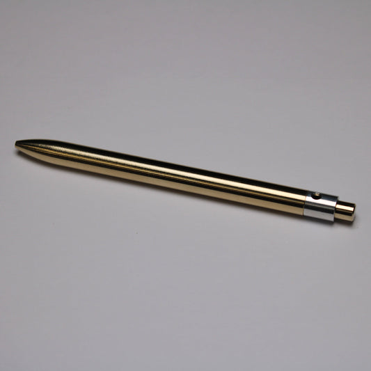 38 Clipless Click Pen - C63000 Bronze Round Nose Body And Button - 6061 Aluminum Mechanism - OHTO C-307 Rollerball Refill