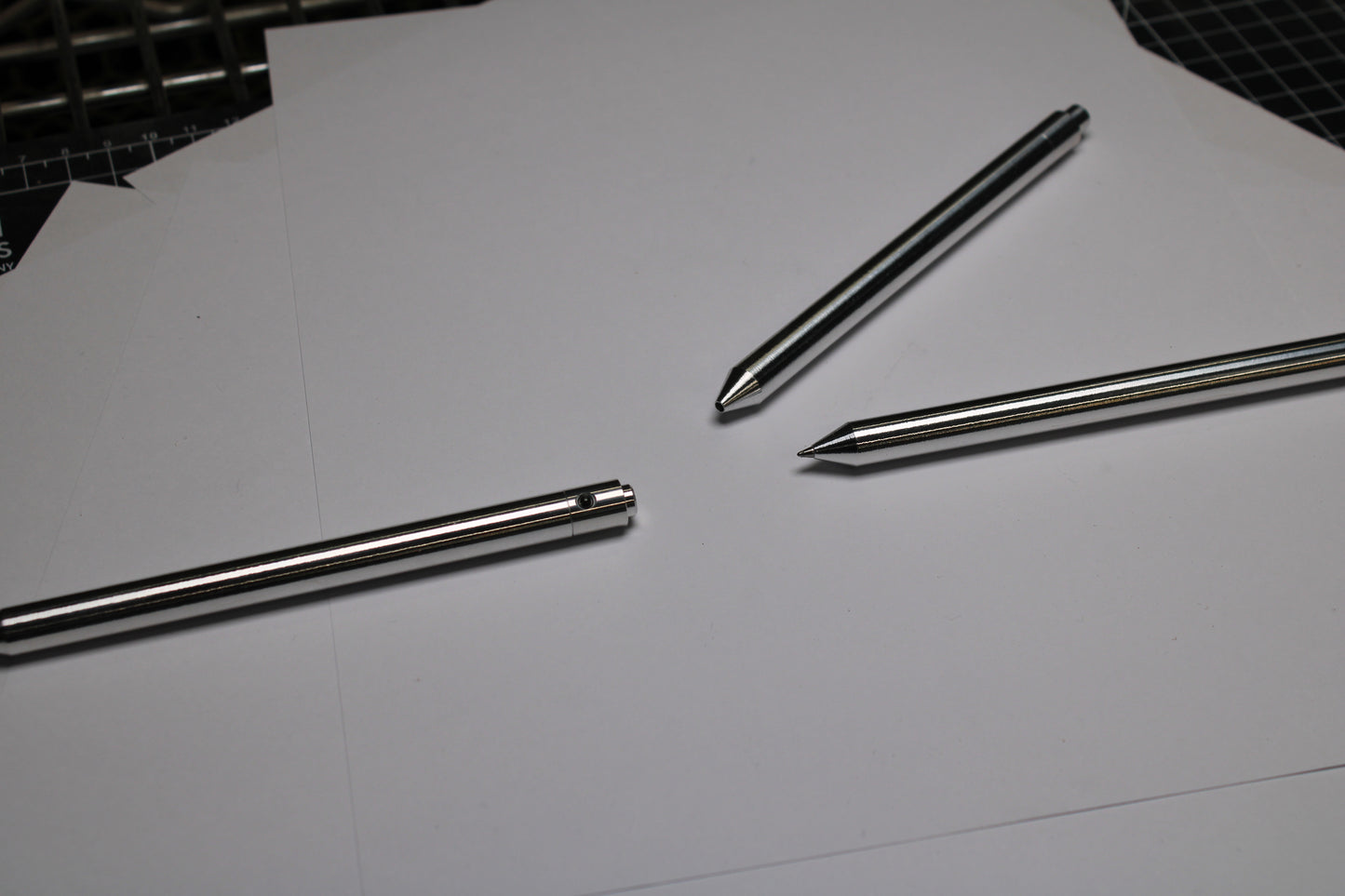 38 Clipless Click Pen - 6061 Aluminum - Conical Nose - Pentel EnerGel 0.7mm Metal Nose Refill