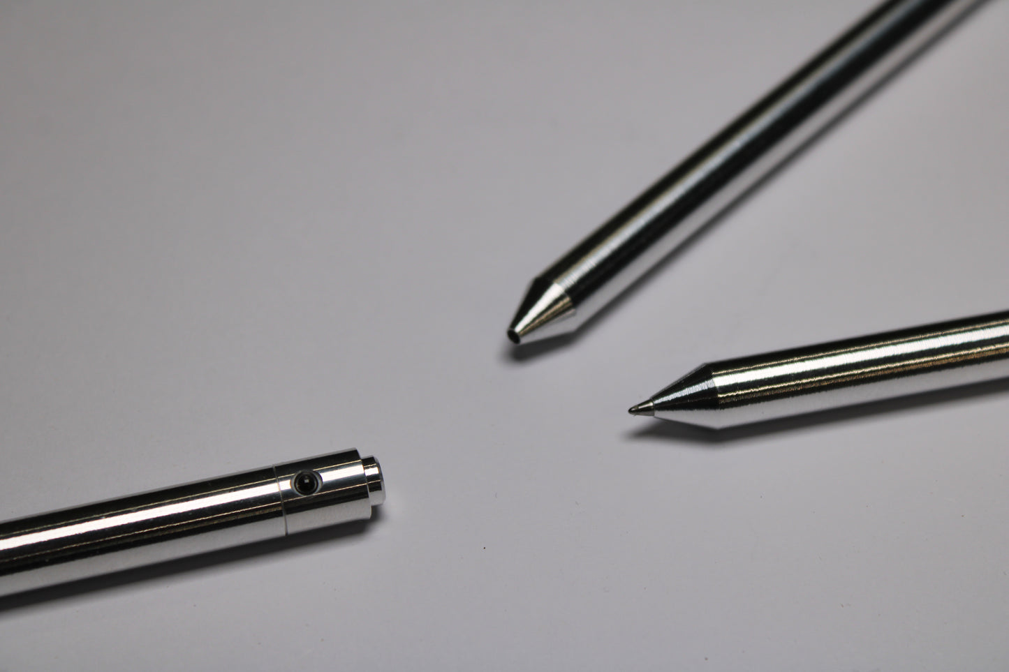 38 Clipless Click Pen - 6061 Aluminum - Conical Nose - Pentel EnerGel 0.7mm Metal Nose Refill