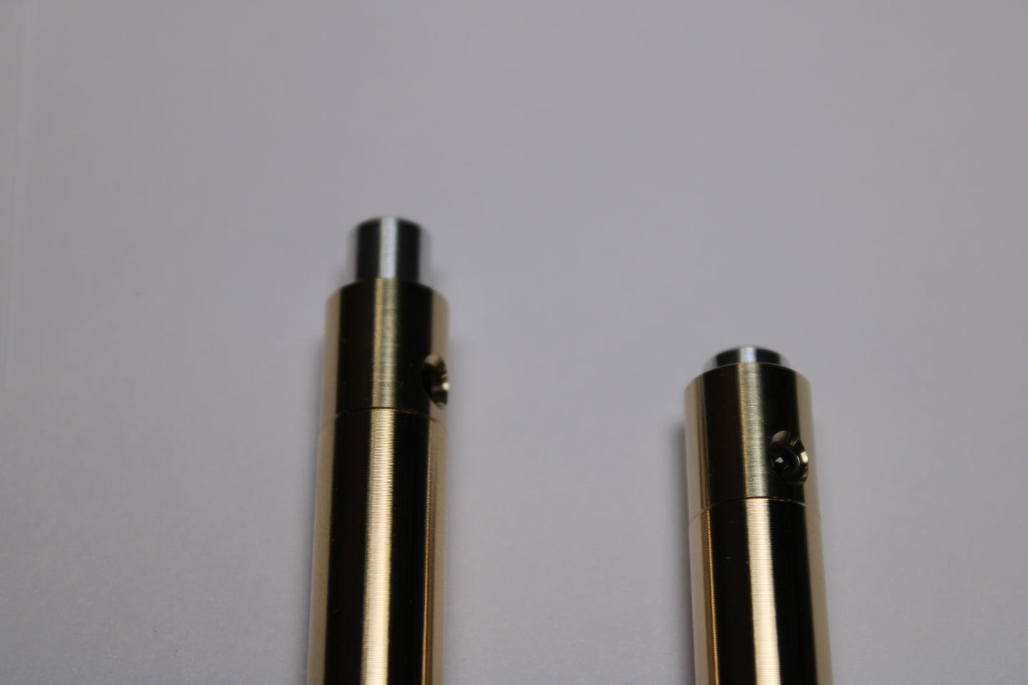 38 Clipless Click Pen - C63000 Bronze Conical Nose - 6061 Aluminum Button - Pentel EnerGel 0.7mm Metal Nose Refill