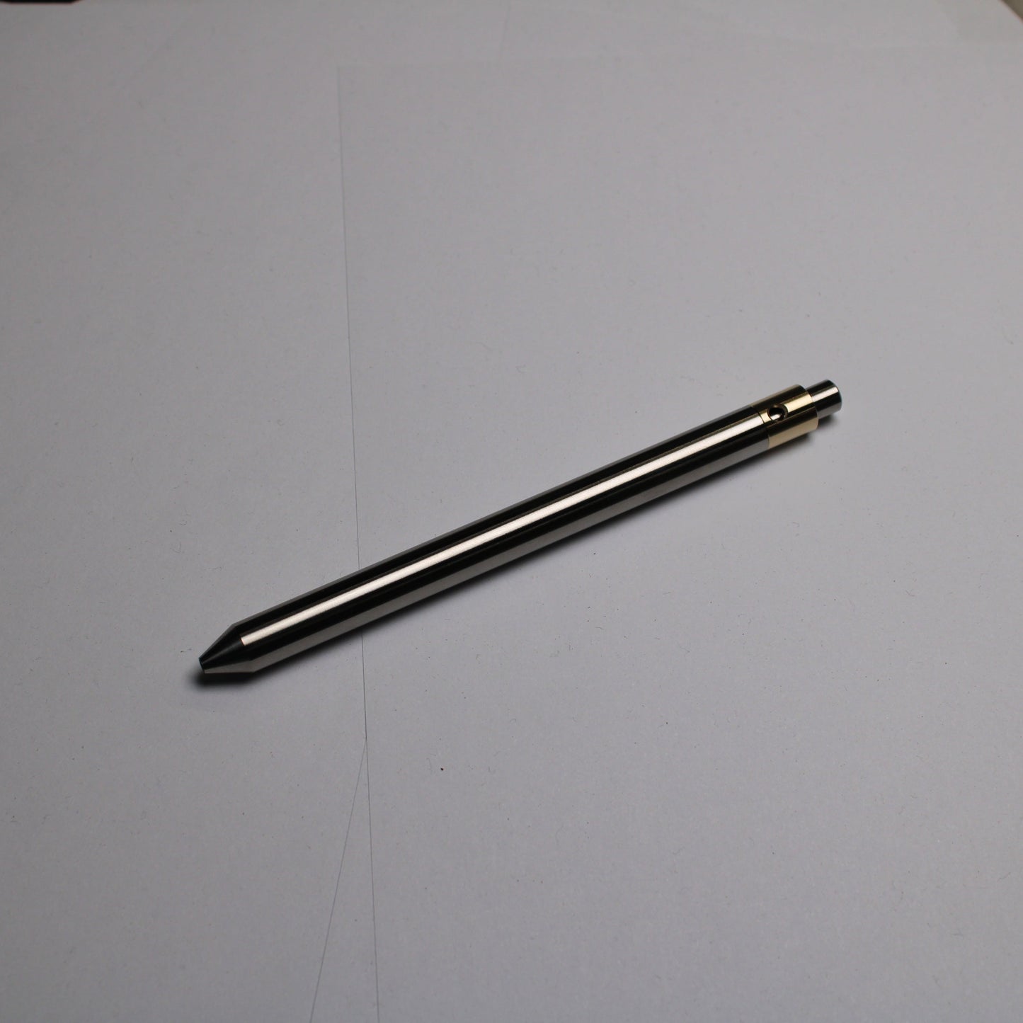 38 Clipless Click Pen - 6Al-4V Titanium Conical Nose - C63000 Bronze Mechanism - OHTO C-305 Rollerball Refill