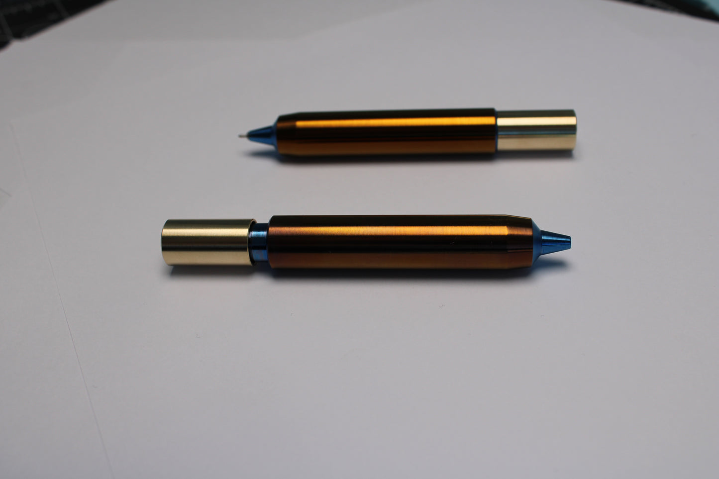 55 Clipless Twist Pen x KVR - 6Al-4V Titanium Body - C63000 Bronze Top - Triple Bevel Nose - OHTO Ceramic ISO G2