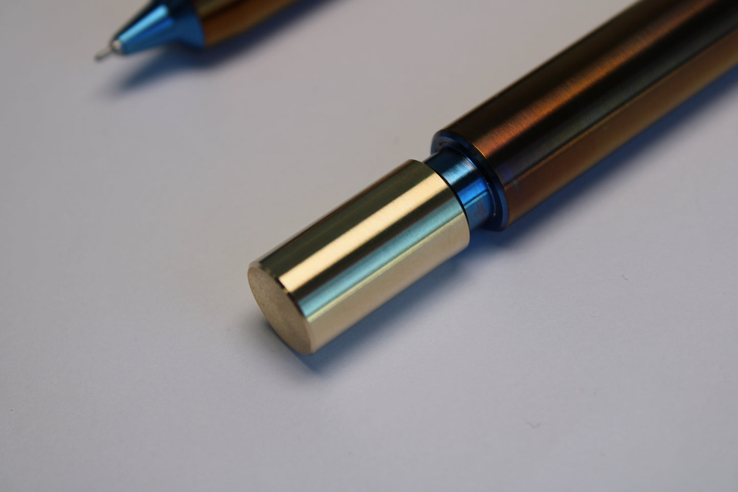 55 Clipless Twist Pen x KVR - 6Al-4V Titanium Body - C63000 Bronze Top - Triple Bevel Nose - OHTO Ceramic ISO G2