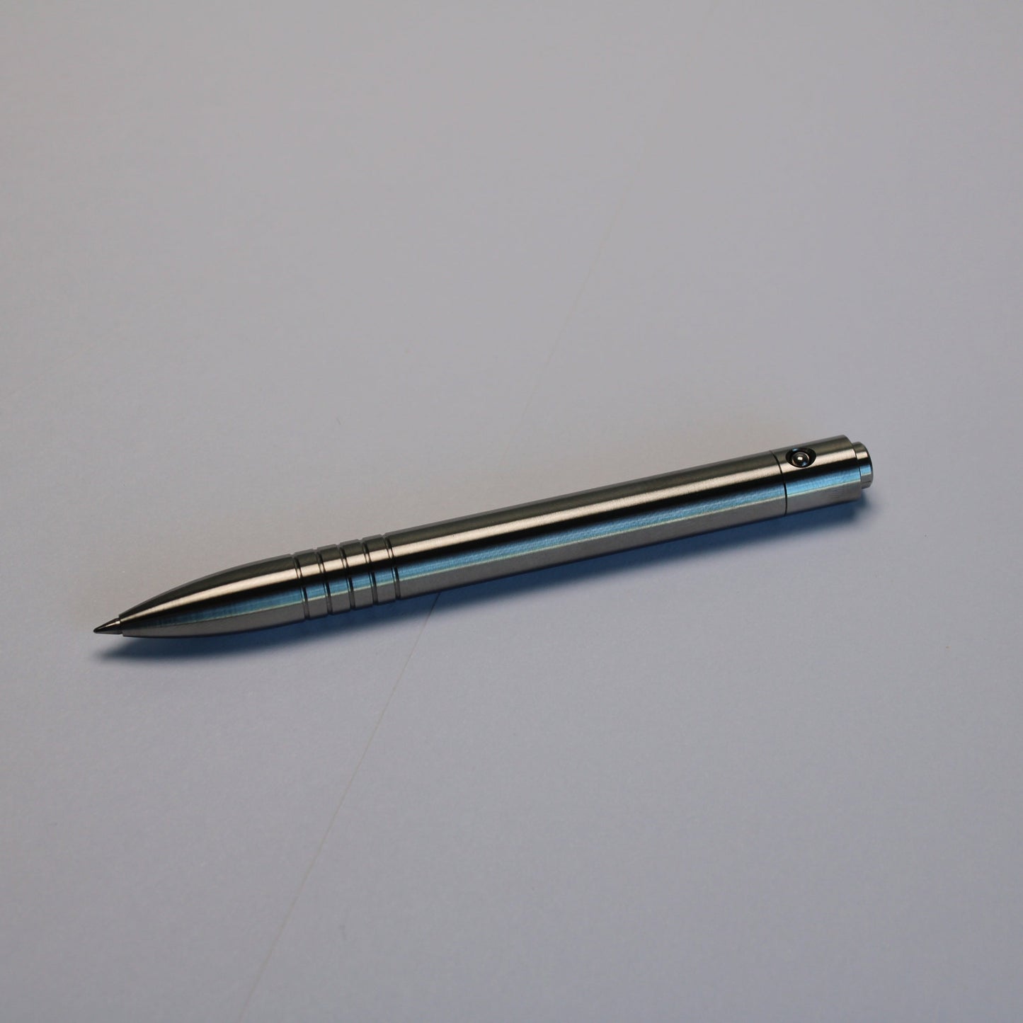 38 Clipless Click Pen - 6Al-4V Titanium Round Nose - Grip Lines - Pilot Acro 0.5mm