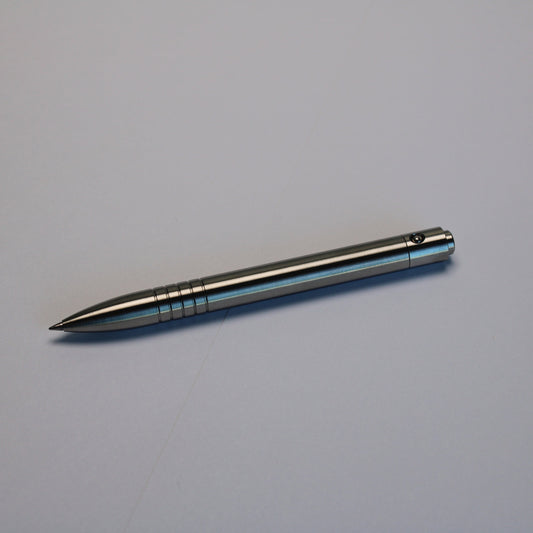 38 Clipless Click Pen - 6Al-4V Titanium Round Nose - Grip Lines - Pilot Acro 0.5mm