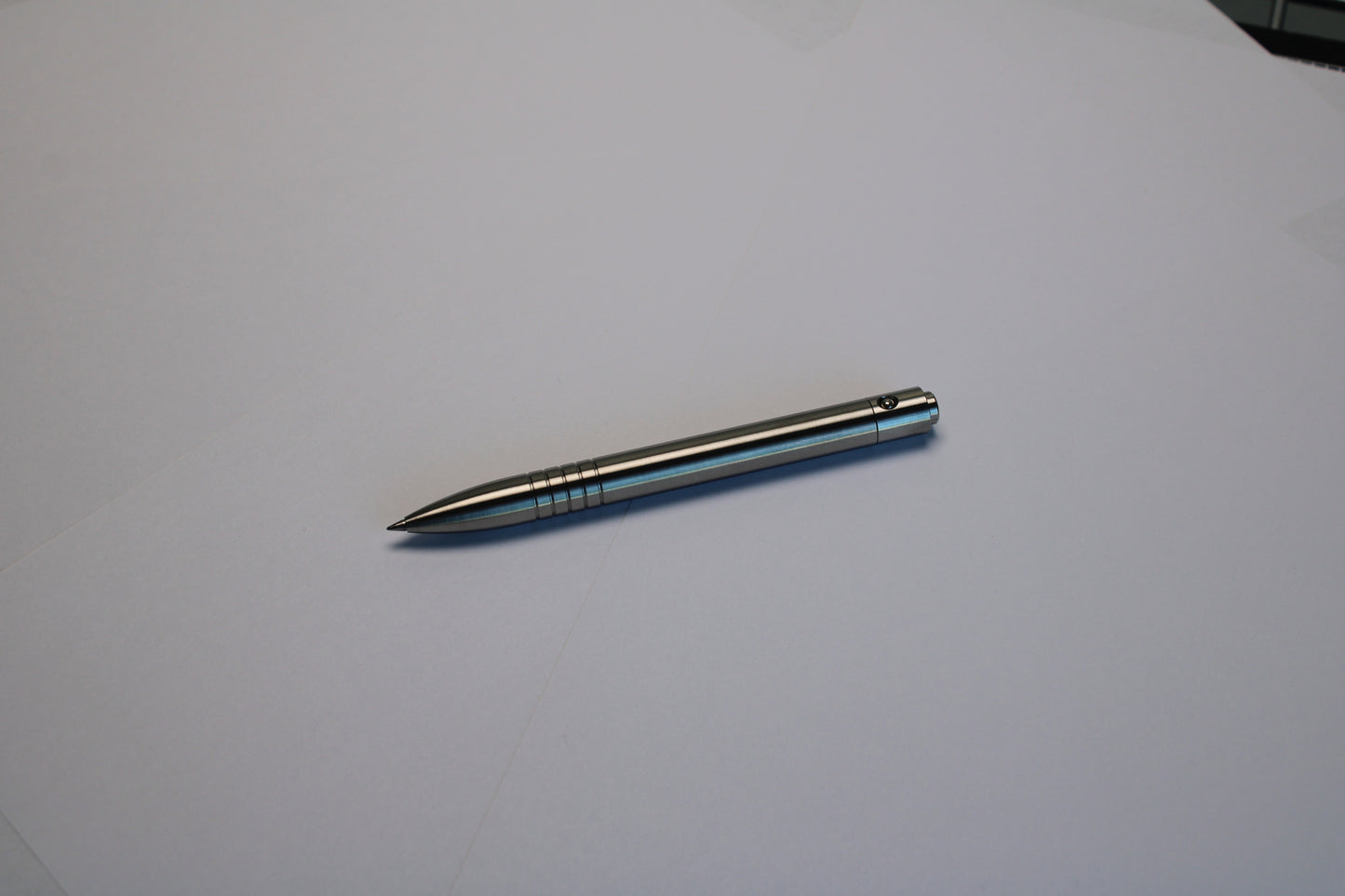 38 Clipless Click Pen - 6Al-4V Titanium Round Nose - Grip Lines - Pilot Acro 0.5mm