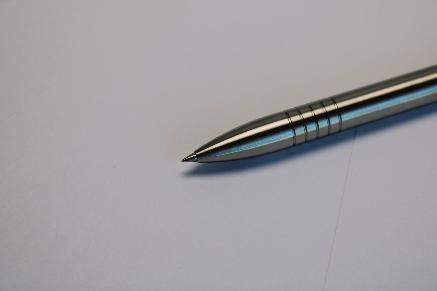 38 Clipless Click Pen - 6Al-4V Titanium Round Nose - Grip Lines - Pilot Acro 0.5mm