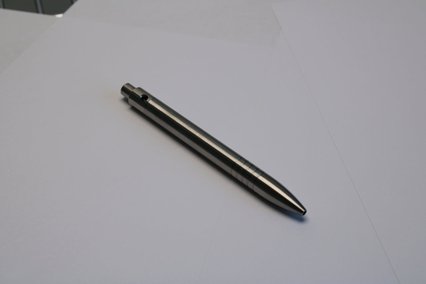 38 Clipless Click Pen - 6Al-4V Titanium Round Nose - Grip Lines - Pilot Acro 0.5mm