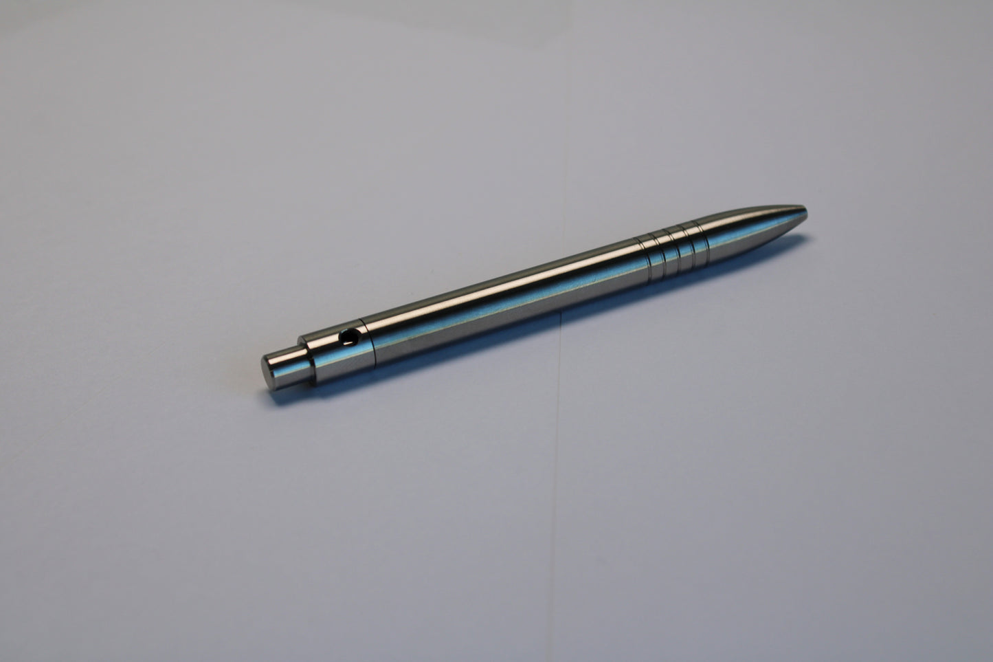 38 Clipless Click Pen - 6Al-4V Titanium Round Nose - Grip Lines - Pilot Acro 0.5mm