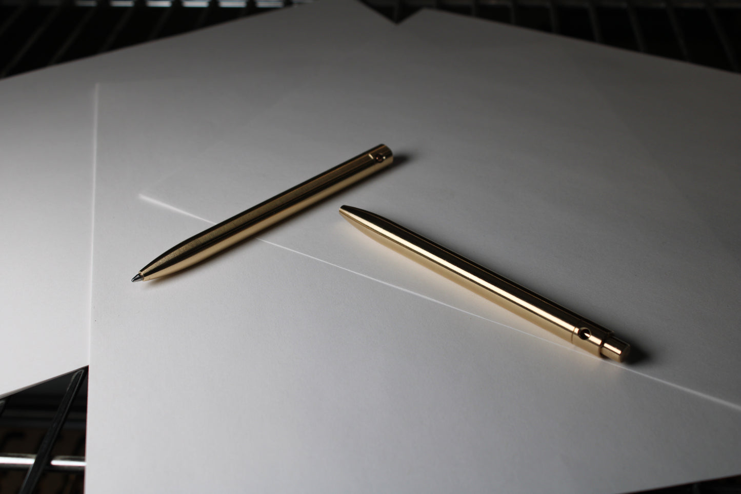 36 Click Pen - 464 Brass - Schmidt EasyFlow 9000 - Clipless - Round Nose