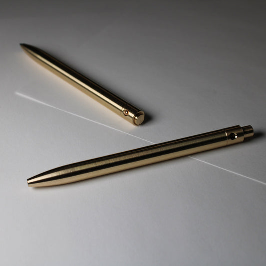 36 Click Pen - 464 Brass - Schmidt EasyFlow 9000 - Clipless - Round Nose