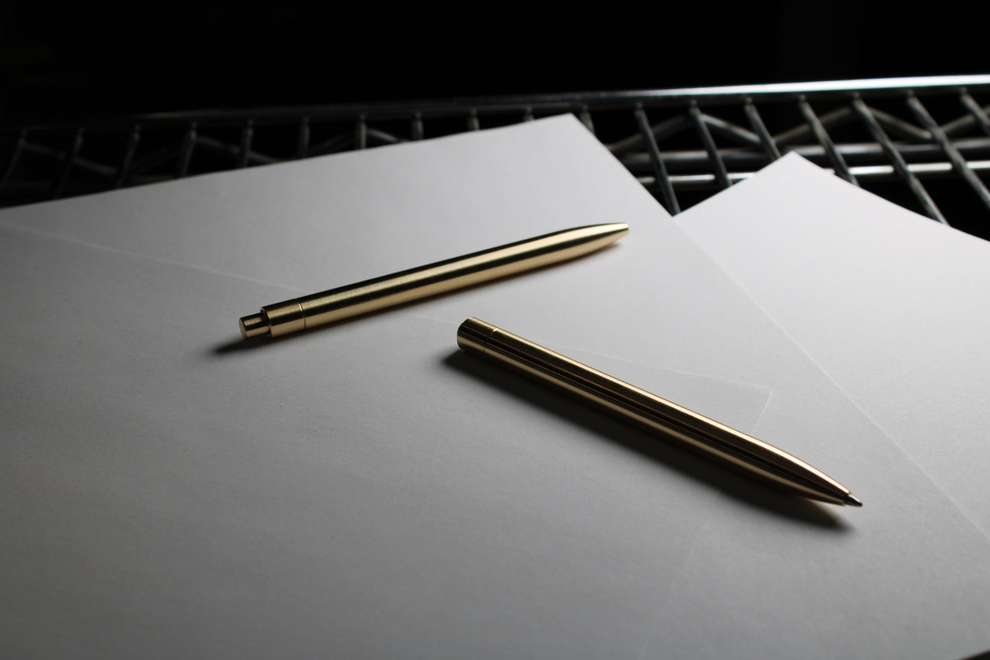 36 Click Pen - 464 Brass - Schmidt EasyFlow 9000 - Clipless - Round Nose