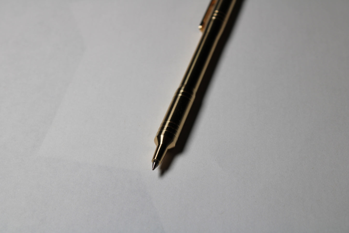 36 Click Pen With Clip - Step Nose - 464 Brass - Rollerball (Pilot G2)