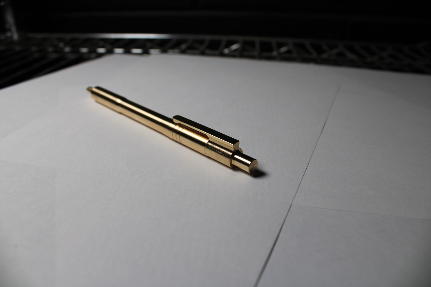36 Click Pen With Clip - Step Nose - 464 Brass - Rollerball (Pilot G2)