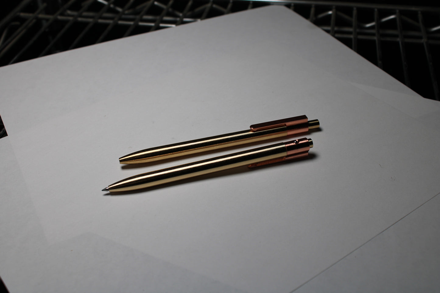 36 Click Pen - 464 Brass - Pilot G2 - Round Nose - C110 Copper Clip