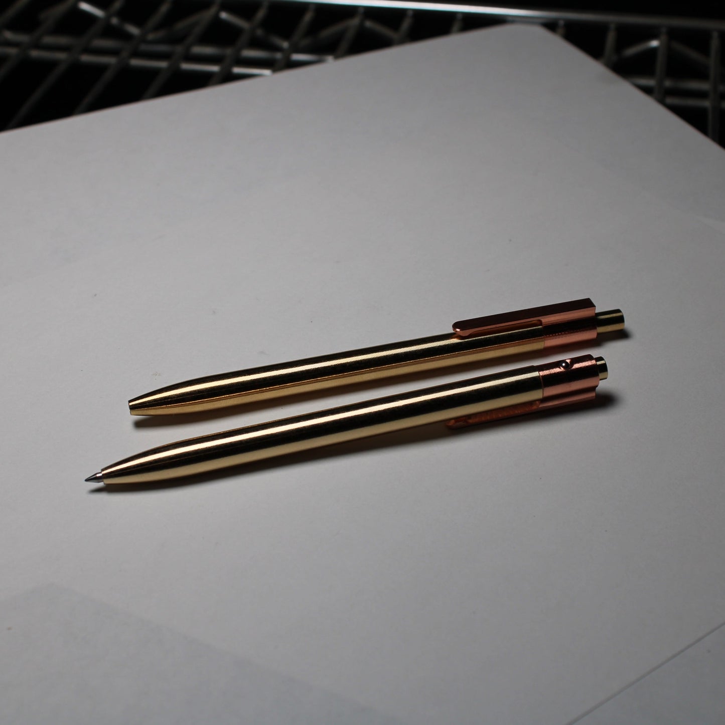36 Click Pen - 464 Brass - Pilot G2 - Round Nose - C110 Copper Clip