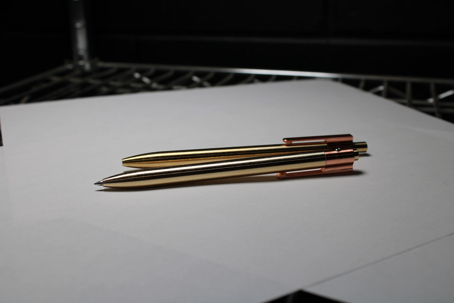 36 Click Pen - 464 Brass - Pilot G2 - Round Nose - C110 Copper Clip