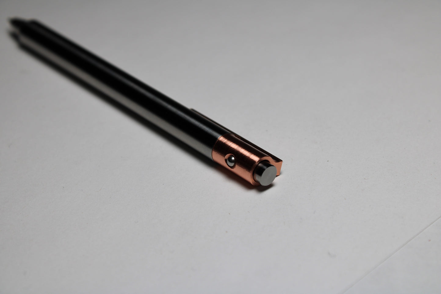 36 Click Pen - 6Al-4V Titanium - Pentel Energel 0.3mm Needle Nose - Step Nose - C110 Copper Clip