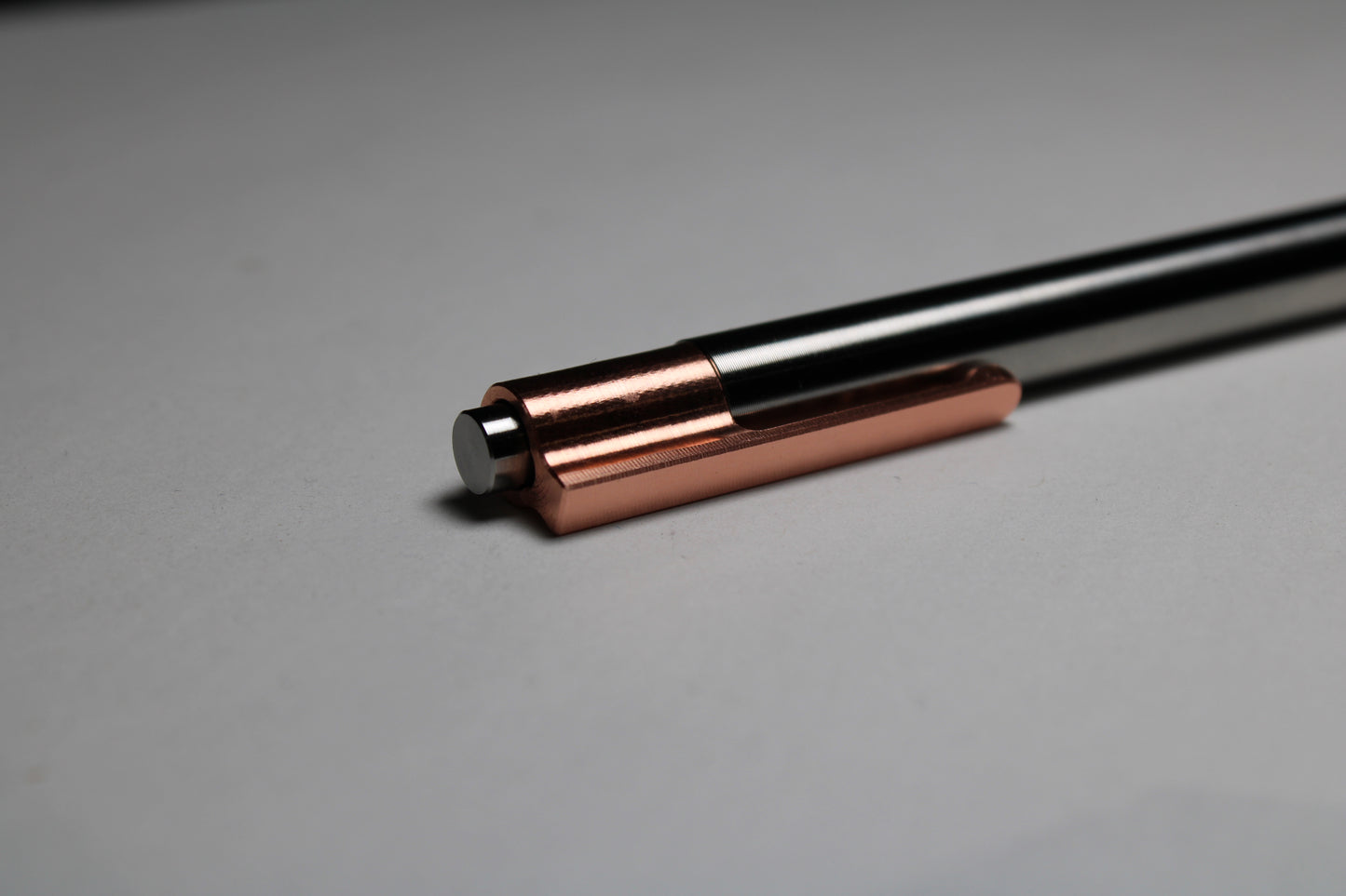 36 Click Pen - 6Al-4V Titanium - Pentel Energel 0.3mm Needle Nose - Step Nose - C110 Copper Clip